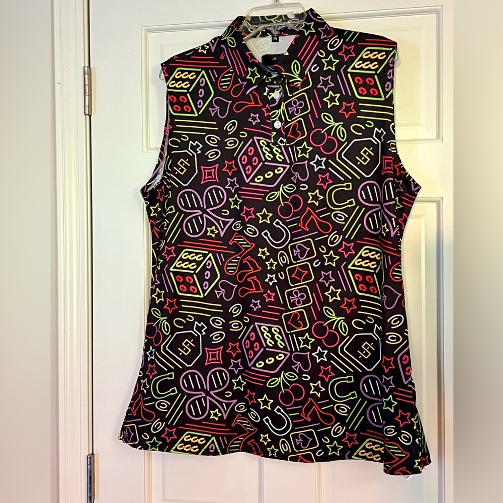 Dice Poker golf sleeveless shirt (Casino theme)